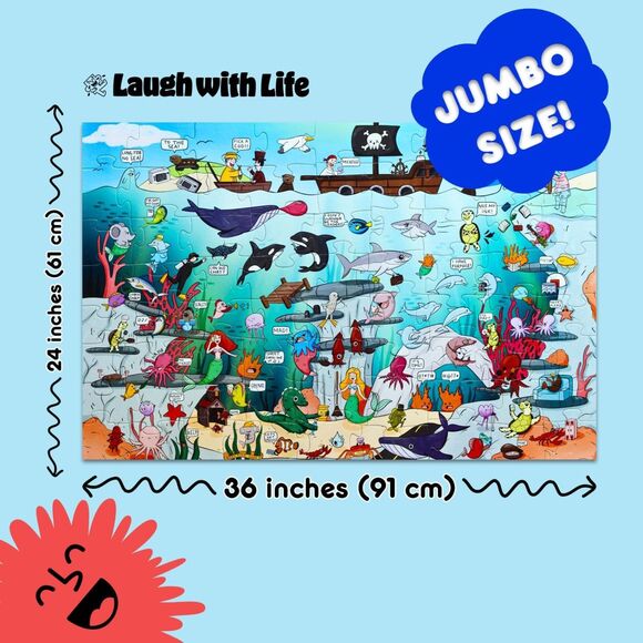 Laugh with Life Under The Sea Joke Puzzle – Jumbo Ocean Floor Puzzle for Kids - Picture 4 of 5